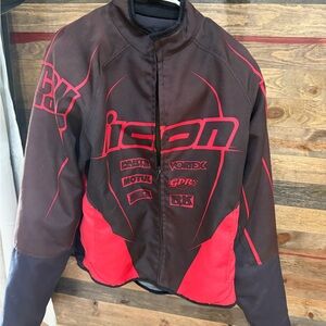 ICON Brown and Red Men's Performance Motorcycle Jacket